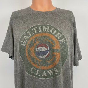 Streaker Baltimore Claws Retro T Shirt ABA Basketball Grey Size XL